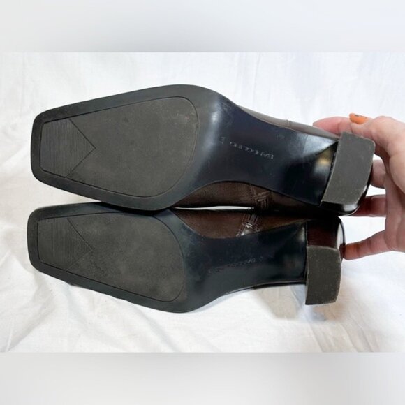 Vintage Y2K Bandolino Brown Leather Square Toe Shooties Booties Ankle Boots~8~ - Picture 6 of 7